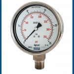 Vaccum Pressure Gauge 232.50.100 NPT 1/2" Bottom, Kg/cm2 & Psi - WIKA